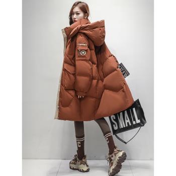 古弄高品質羽絨服女中長款冬季韓版寬松加厚保暖連帽今年流行爆款