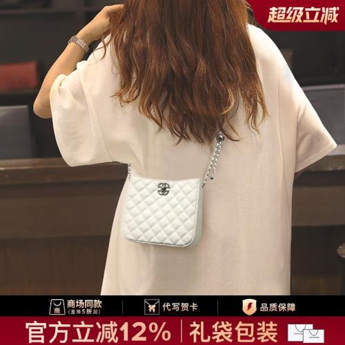 (免運)官網小c&k旗艦店包包女士2026新款菱格鏈條包真皮女包斜挎水桶包