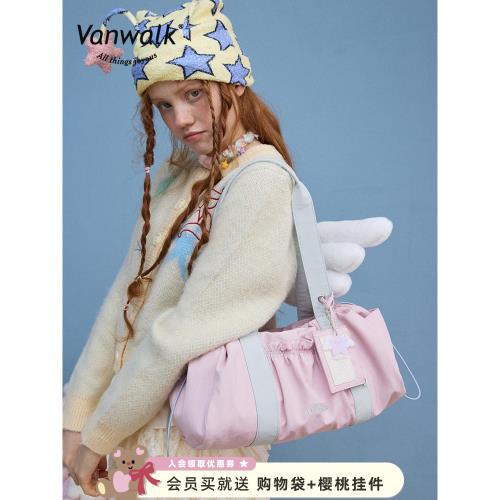 (免運)VANWALK幸運星 少女出游單肩手提包新款大容量包包休閑百搭腋下包