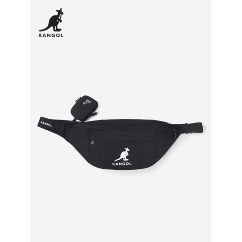 免運)KANGOL三合一多功能腰包小眾百搭男女學生帆布斜挎包運動休閑胸包