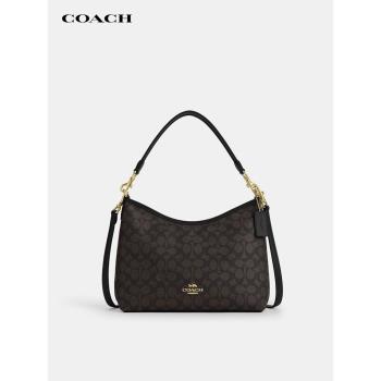 (免運)【官方授權】COACH/蔻馳Laurel老花流浪包通勤百搭單肩斜挎手提包