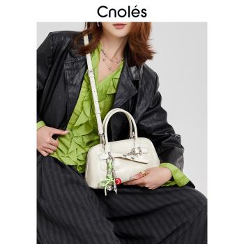 (免運)Cnoles蔻一植鞣皮手提貝殼包包女2025新款今年流行包包高階感女包