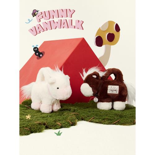 (免運)VANWALK農場系列 自制休閑毛絨小馬公仔包女生禮物玩偶單肩斜挎包