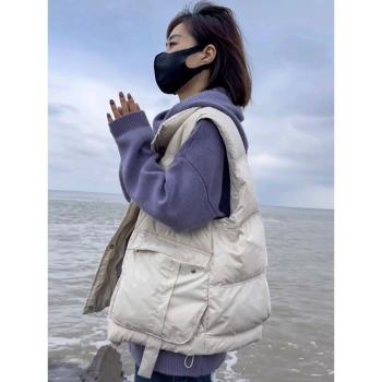 網紅秋冬潮流小香風羽絨服馬甲