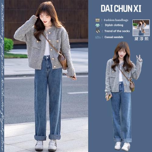 秋冬季女裝新款搭配一整套減齡套裝茶系穿搭小個子時尚毛衣兩件套