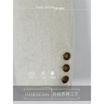 小香風新款毛呢外套短款羊毛大衣小個子雙面羊絨大衣女秋冬高階感