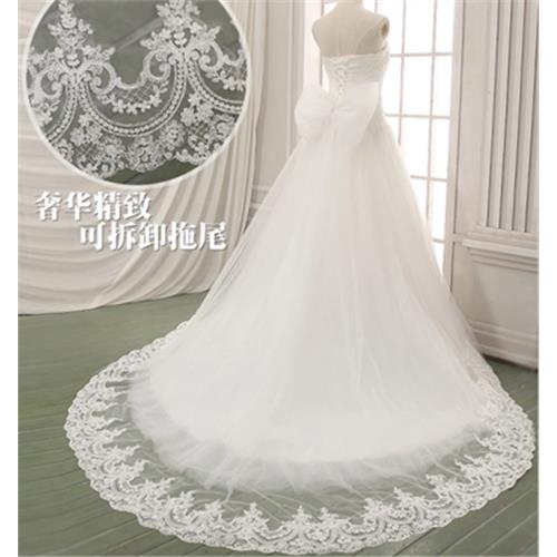 實物圖2017獨家新娘婚紗大花邊活動配件 1.7米拖尾可拆卸包郵