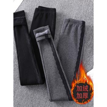 女士加絨加厚小腳打底褲休閑外穿秋冬2025新款爆款大碼褲子女冬季
