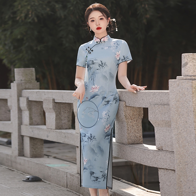 海派旗袍老上海江南水墨風2026年夏季新款改良年輕款少女日常可穿|旗袍