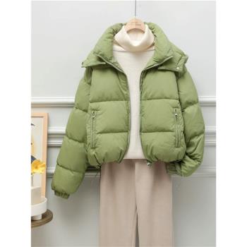 2025冬季韓版羽絨服女短款連帽小個子棉衣棉襖時尚寬松加厚麵包服