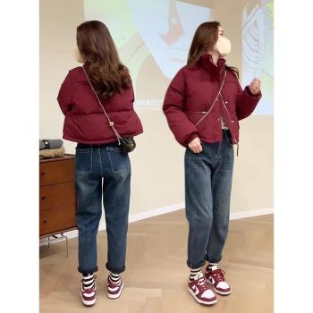 歐貨短款立領棉服女2024年冬季新款顯瘦小個子麵包服時尚保暖外套