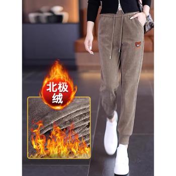 燈芯絨哈倫褲女2025新款秋冬加絨加厚衛褲雪尼爾休閑小腳褲束腳褲