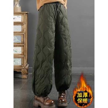 東北羽絨褲女外穿加厚零下40度秋冬季新款2025爆款寬松休閑老爹褲