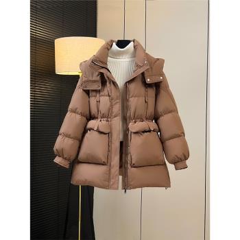 韓版短款顯瘦大口袋連帽羽絨服