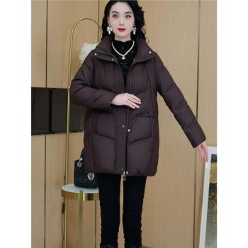淺莉莎寬松減齡羽絨服女冬季2024新款加厚保暖白鴨絨冬天休閑外套