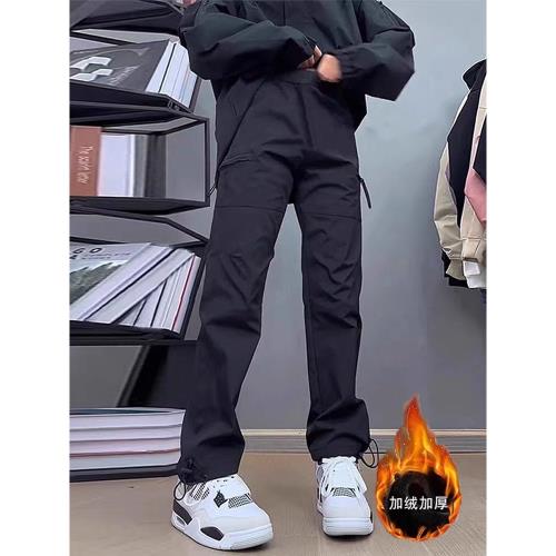 加絨加厚三防速干防水防風沖鋒褲女款秋冬戶外工裝軟殼徒步登山褲