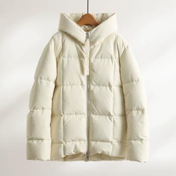 【櫃上五位數】90白鵝絨羽絨服女2024新款冬一手長加厚高階麵包服