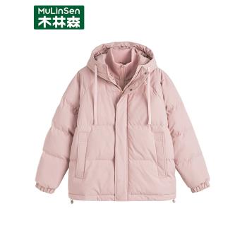 木林森棉服女款冬季新款棉衣女加絨加厚棉襖子冬裝外套情侶麵包服