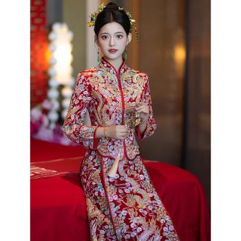 重工龍鳳褂2025新款婚服新娘結婚中式嫁衣秀禾服小個子敬酒禮服冬