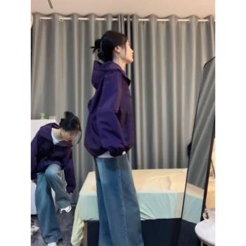 紫色沖鋒衣女款三合一秋冬季小個子外套女2025新款葡萄紫加絨加厚