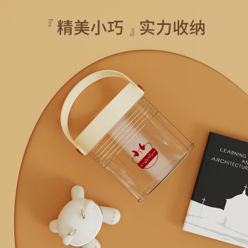 桌面垃圾桶家用宿舍辦公室書桌ins風透明高顏值創意壓圈迷你紙簍