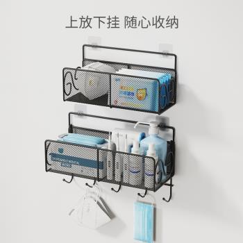 口罩壁掛入戶門收納盒玄關家用門後放口罩用品整理架大容量置物架