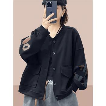 純棉棒球服外套女2025新款春秋季小個子短款韓版時尚寬松長袖上衣