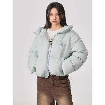 XINGHERD煋合潮牌新款白鴨絨加厚小個子羽絨服女連帽短款麵包服