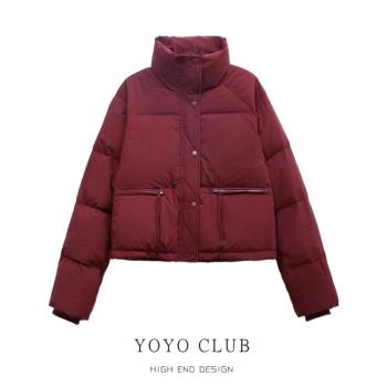 品牌折扣撿漏冬季大碼羽絨棉服女短款小個子棉衣時尚棉襖立領外套