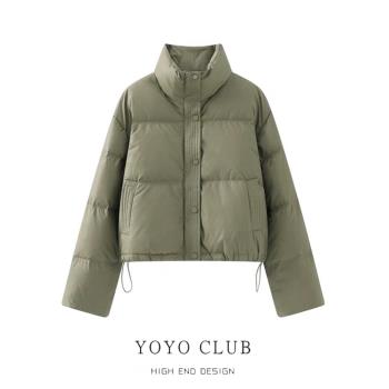 品牌折扣冬季pu皮羽絨棉服女短款加厚麵包服小個子棉衣棉襖外套潮