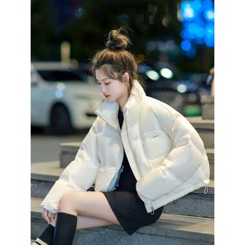 羽絨服女冬季小個子2024新款小眾高階品牌加厚保暖百搭短款麵包服
