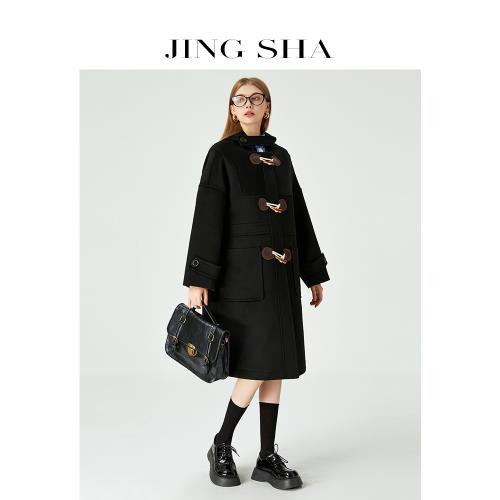 減齡牛角扣大衣女2025秋冬新款復古時尚學院風日系中長款毛呢外套