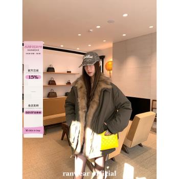 Ranwear 貴氣感已經next level了90白鴨絨貉子毛真皮草派克羽絨服