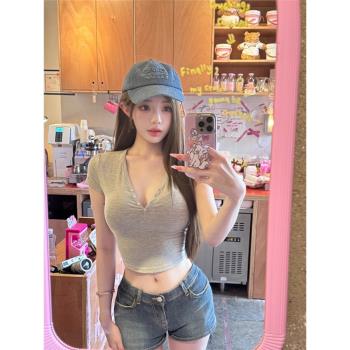 韓版辣妹美式復古性感低腰彈力緊身顯瘦包臀顯腿長豐胯超短牛仔褲