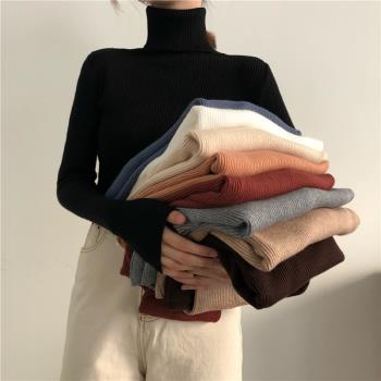 浙江嘉興濮院羊毛衫女秋冬季高階內搭氣質高領針織打底衫加厚毛衣