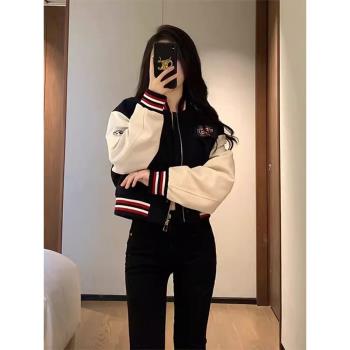 2025年春季新款炸街減齡棒球服小香風短款外套春秋小個子女裝上衣