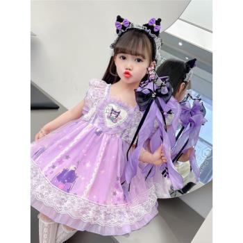 女孩5迪士尼庫洛米洛麗塔公主裙夏季女寶寶美樂蒂cos服連衣裙夏裝