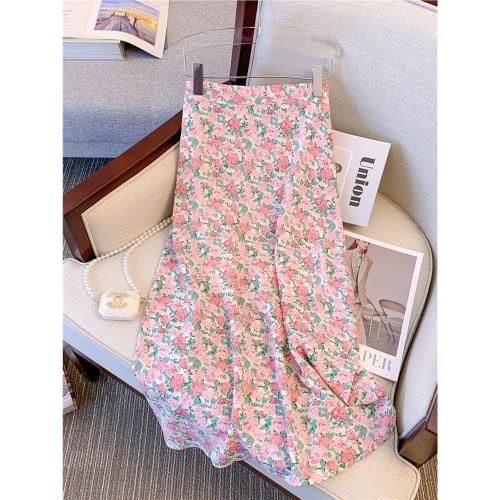 雪紡碎花半身裙女夏季2025新款中長超仙顯瘦炸街裙高腰a字長裙子