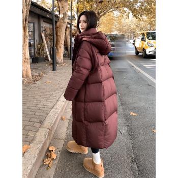 羽絨服女中長款過膝2024新款加厚寬松顯瘦高階新國標90白鴨絨外套