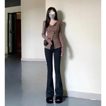 高個子加長170微喇叭牛仔褲女春裝新款高腰顯瘦修身彈力超長180褲