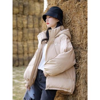 oversize麵包服短款羽絨棉衣棉服女2025年新款潮秋冬季外套厚棉襖