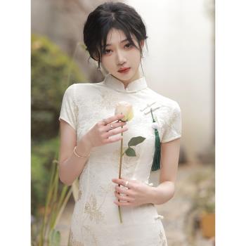 蕾絲旗袍2025年新款氣質年輕款長款少女改良連衣裙中國風中式夏季
