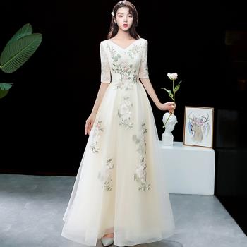 高貴氣質小眾連衣裙中國風晚禮服