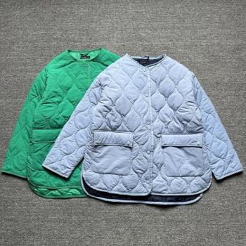 200斤出口英國品牌單 大碼圓領棉衣波紋絎棉寬松超輕休閑百搭外套