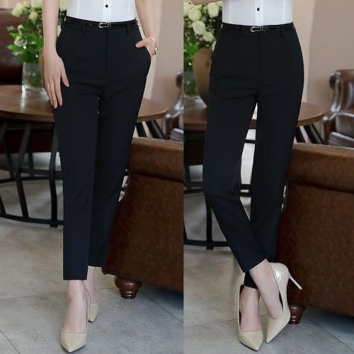 送腰帶女士九分褲職業修身百搭西褲子顯瘦小腳鉛筆褲高檔春夏新款