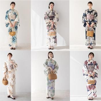 日本和服浴衣女 傳統正裝高階棉麻質地日式拍攝旅遊cos服飾YUKATA