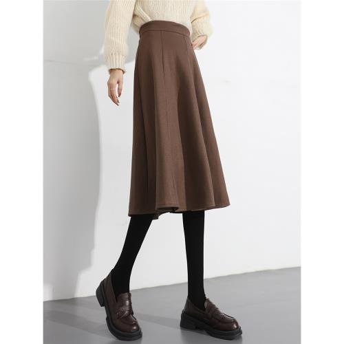 150cm小個子顯瘦毛呢半身裙女2025春秋新款洋氣穿搭A字大擺傘裙xs