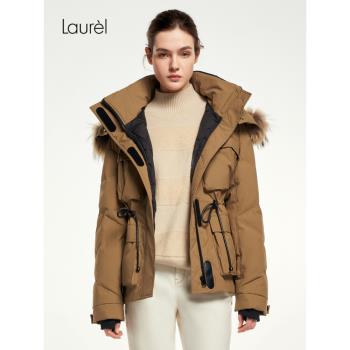 【白鵝絨】Laurel勞芮新款短款收腰滑雪羽絨服女LWL354L02300