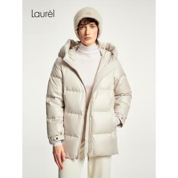 【白鵝絨】Laurel勞芮新款法式氣質大方連帽羽絨服女LWD334L01500