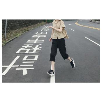 左手日記薄款顯瘦女百搭七分褲